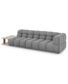 Canapé Modulable gauche en Velours Sky 4 Places gris clair - 297x102x75 cm