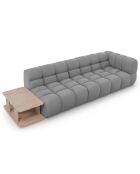 Canapé Modulable gauche en Velours Sky 4 Places gris clair - 297x102x75 cm