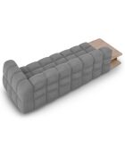 Canapé Modulable gauche en Velours Sky 4 Places gris clair - 297x102x75 cm