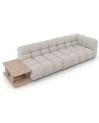 Canapé Modulable gauche en Velours Sky 4 Places ivoire - 297x102x75 cm