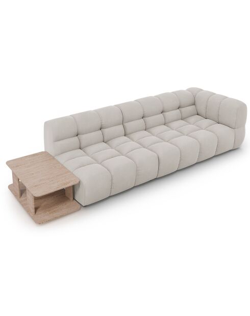 Canapé Modulable gauche en Velours Sky 4 Places ivoire - 297x102x75 cm