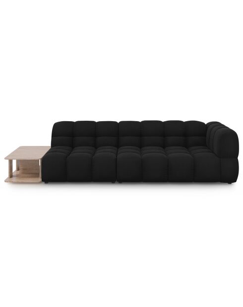 Sky 4-zitsbank, zwart, fluwelen, links, modulaire bank, 297x102x75 cm