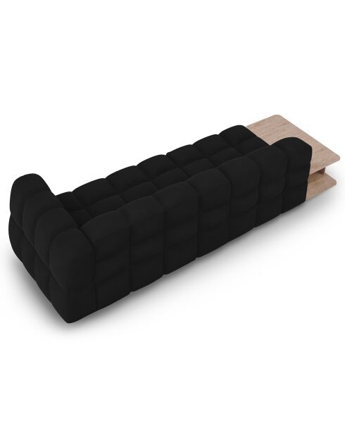 Sky 4-zitsbank, zwart, fluwelen, links, modulaire bank, 297x102x75 cm