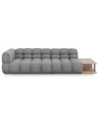 Canapé Modulable droit en Velours Sky 4 Places gris clair - 297x102x75 cm