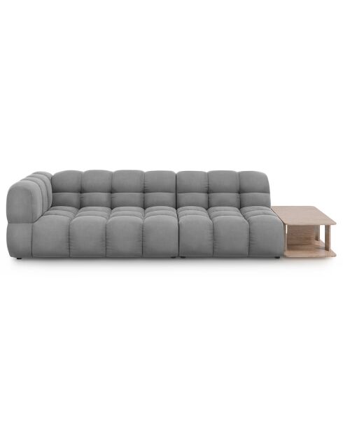 Canapé Modulable droit en Velours Sky 4 Places gris clair - 297x102x75 cm