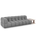 Canapé Modulable droit en Velours Sky 4 Places gris clair - 297x102x75 cm