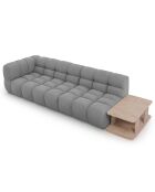 Canapé Modulable droit en Velours Sky 4 Places gris clair - 297x102x75 cm