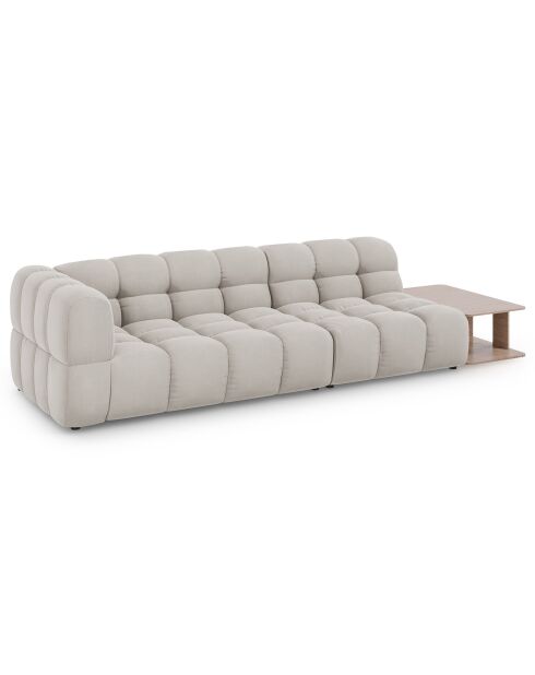 Canapé Modulable droit en Velours Sky 4 Places ivoire - 297x102x75 cm