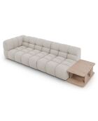 Canapé Modulable droit en Velours Sky 4 Places ivoire - 297x102x75 cm