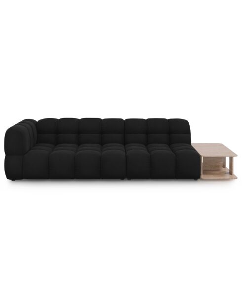 Sky 4-zitsbank van zwart fluweel, rechte modulaire bank - 297x102x75 cm