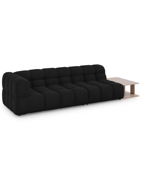 Sky 4-zitsbank van zwart fluweel, rechte modulaire bank - 297x102x75 cm