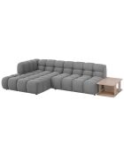 Canapé angle gauche Modulaire Velours Sky 4 Places gris clair - 297x162x75 cm