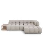 Canapé angle droit Modulaire Velours Sky 4 Places ivoire - 297x162x75 cm