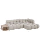Canapé angle droit Modulaire Velours Sky 4 Places ivoire - 297x162x75 cm