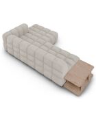 Canapé angle droit Modulaire Velours Sky 4 Places ivoire - 297x162x75 cm