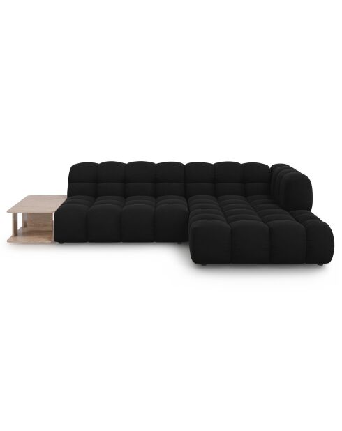 Canapé angle droit Modulaire Velours Sky 4 Places noir - 297x162x75 cm