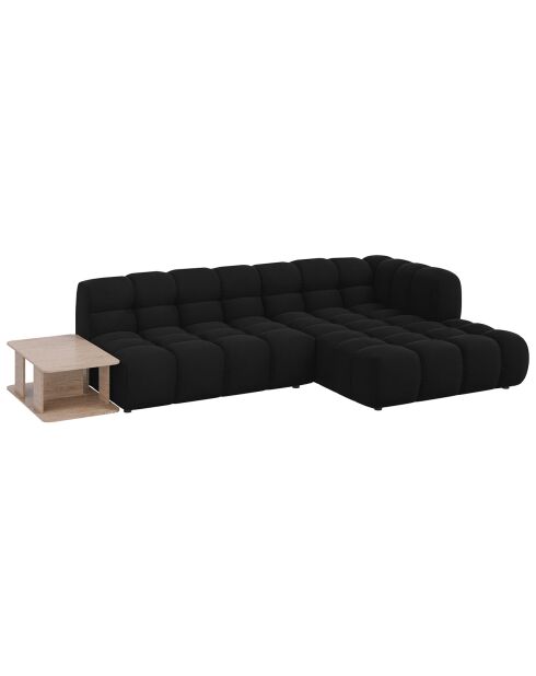 Canapé angle droit Modulaire Velours Sky 4 Places noir - 297x162x75 cm
