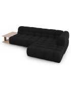Canapé angle droit Modulaire Velours Sky 4 Places noir - 297x162x75 cm