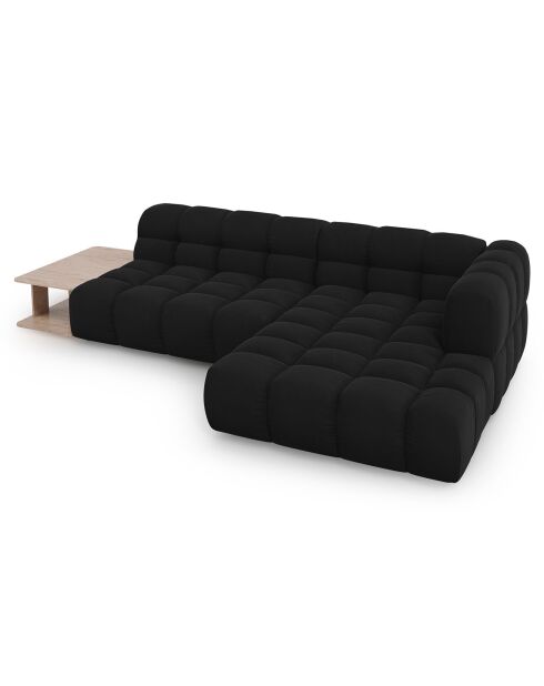 Canapé angle droit Modulaire Velours Sky 4 Places noir - 297x162x75 cm