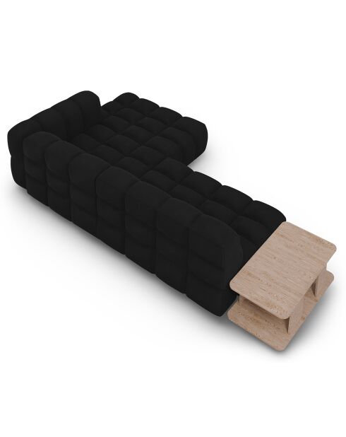 Canapé angle droit Modulaire Velours Sky 4 Places noir - 297x162x75 cm