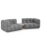 Canapé Modulaire Velours Sky 2 Places gris clair - 280x148x75 cm