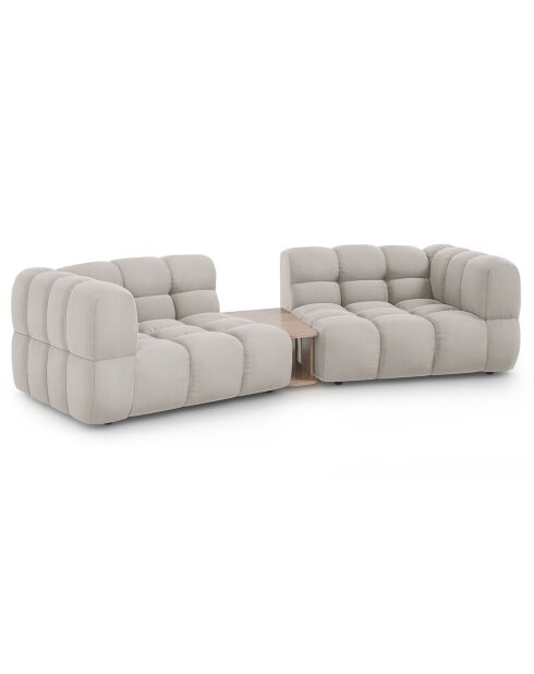 Modulaire 2-zitsbank van ivoorkleurig fluweel Sky - 280x148x75 cm