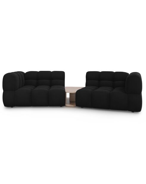 Canapé Modulaire Velours Sky 2 Places noir - 280x148x75 cm