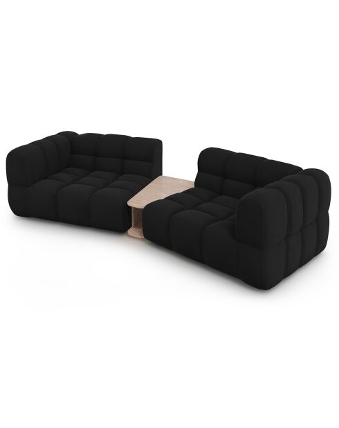 Canapé Modulaire Velours Sky 2 Places noir - 280x148x75 cm