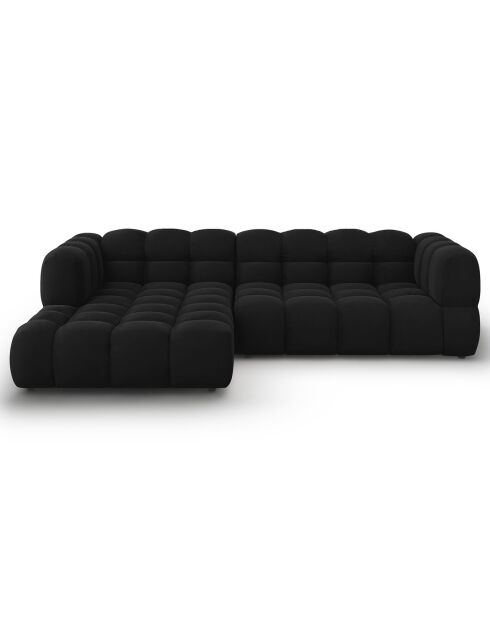 Modulaire linkerhoekbank Velours Sky 4-zits zwart - 272x162x75 cm