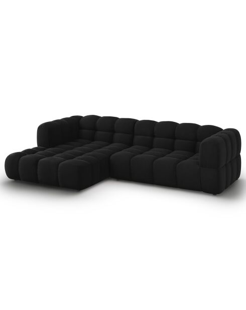 Modulaire linkerhoekbank Velours Sky 4-zits zwart - 272x162x75 cm