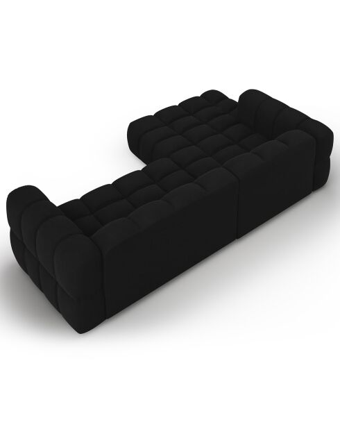 Modulaire linkerhoekbank Velours Sky 4-zits zwart - 272x162x75 cm
