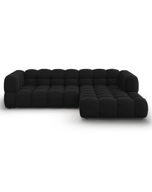 Velours Sky Modulares 4-Sitzer-Sofa, rechtwinklig, schwarz — 272 x 162 x 75 cm