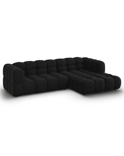 Velours Sky Modulares 4-Sitzer-Sofa, rechtwinklig, schwarz — 272 x 162 x 75 cm