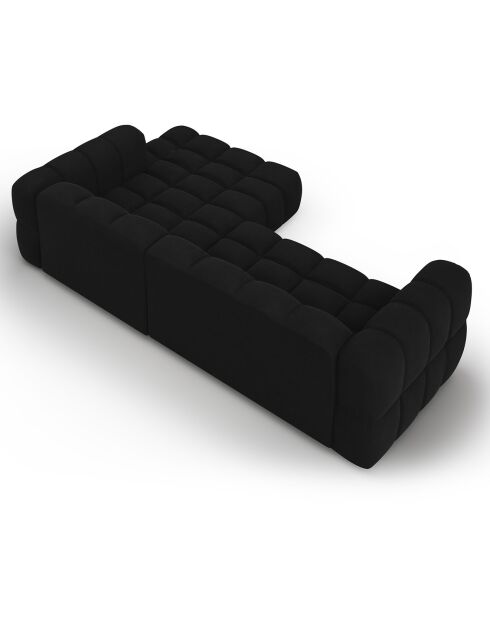 Velours Sky Modulares 4-Sitzer-Sofa, rechtwinklig, schwarz — 272 x 162 x 75 cm