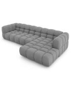 Canapé angle droit Modulaire Velours Sky 4 Places gris clair - 300x162x75 cm