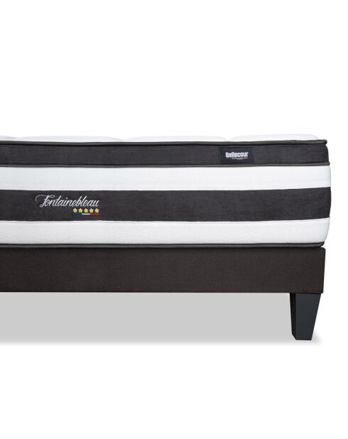 Pack Prêt-à-dormir Fontainebleau Matelas Ressorts ensachés blanc/noir - 90x200 cm