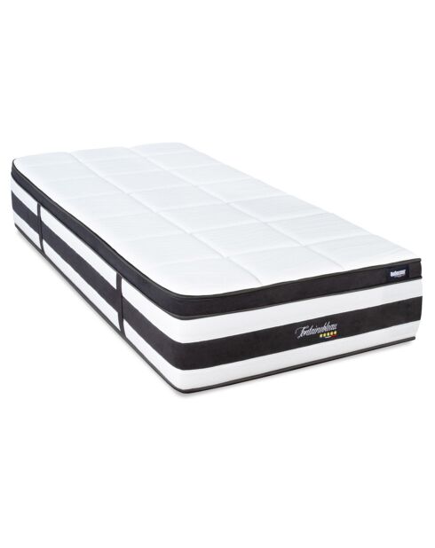 Pack Prêt-à-dormir Fontainebleau Matelas Ressorts ensachés blanc/noir - 90x200 cm