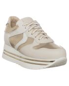 Sneakers en Cuir Iris beige/doré