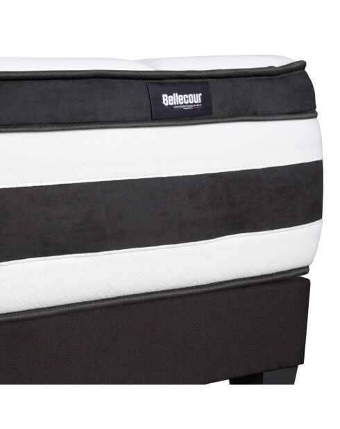 Pack Prêt-à-dormir Fontainebleau Matelas Ressorts ensachés blanc/noir - 140x190 cm