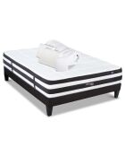 Pack Prêt-à-dormir Fontainebleau Matelas Ressorts ensachés blanc/noir - 160x200 cm