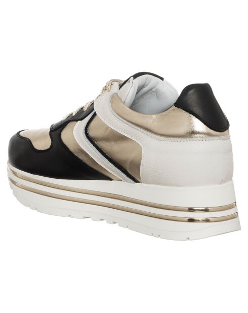 Sneakers en Cuir Iris noir/doré