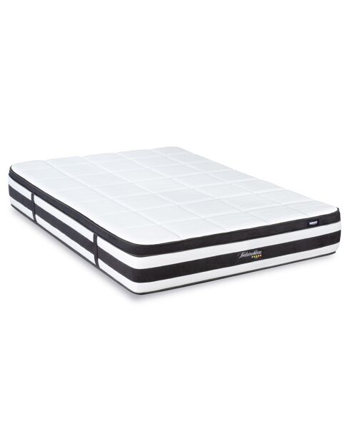 Pack Prêt-à-dormir Fontainebleau Matelas Ressorts ensachés blanc/noir - 140x200 cm