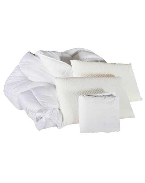 Pack Prêt-à-dormir Fontainebleau Matelas Ressorts ensachés blanc/noir - 180x200 cm