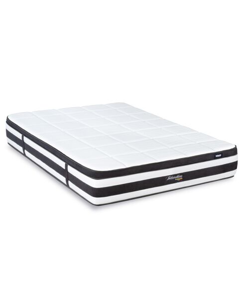 Pack Prêt-à-dormir Fontainebleau Matelas Ressorts ensachés blanc/noir - 160x200 cm