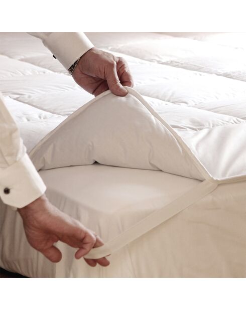 Coprimaterasso Wellness in ovatta di poliestere bianca - 140x190/200 cm