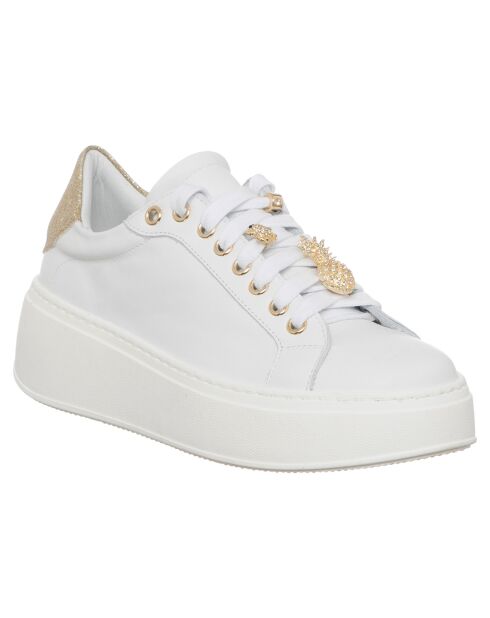 Wit/gouden Maé leren sneakers