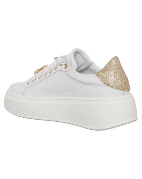 Sneakers en Cuir Maé blanc/doré