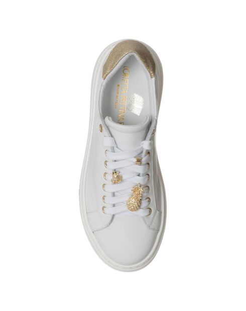 Sneakers en Cuir Maé blanc/doré