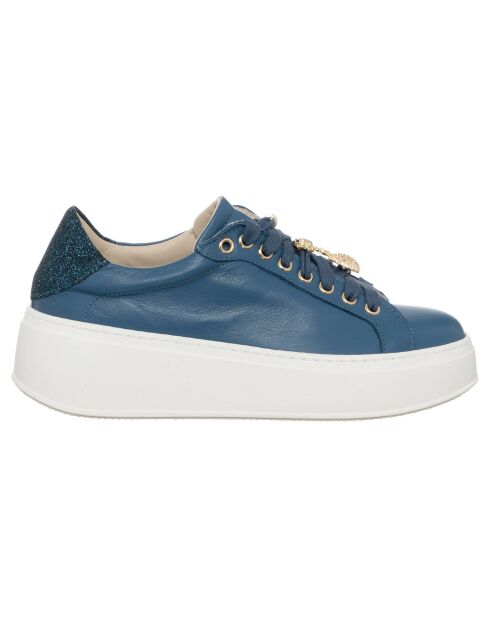 Sneakers en Cuir Maé bleu foncé