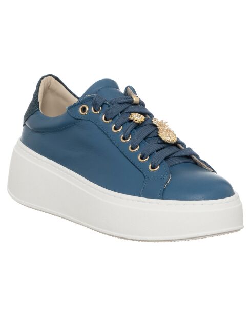 Sneakers en Cuir Maé bleu foncé